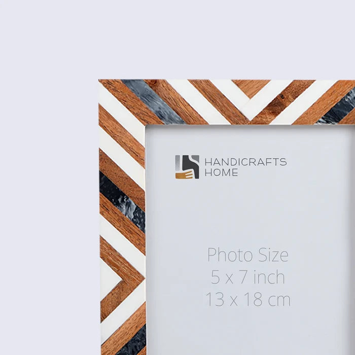 Handmade Picture Frames Marquet Cosmo Pattern Resin Inlay Collection in 8 Sizes, for tabletop or wall display