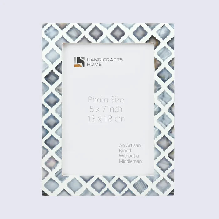Handmade Picture Frames Moor Sky Collection Mother of Pearl Resin Inlay Blue White 3 Sizes