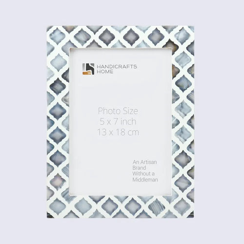 Handmade Picture Frames Moor Sky Collection Mother of Pearl Resin Inlay Blue White 3 Sizes