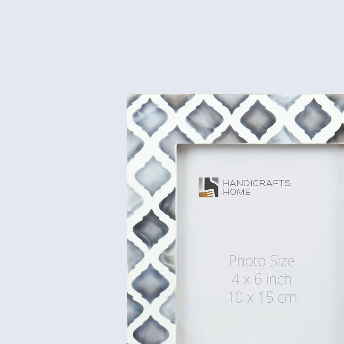 Handmade Picture Frames Moor Sky Collection Mother of Pearl Resin Inlay Blue White 3 Sizes