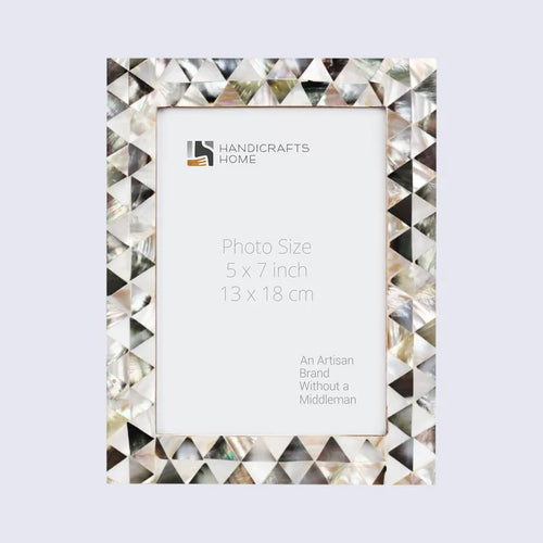 Handmade Picture Frames Pearlescent Abyss Collection Mother of Pearl White 3 Sizes, for tabletop or wall display