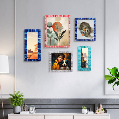Handmade Poster Frame Classic Blue Bone Inlay, 20 Sizes, for wall display