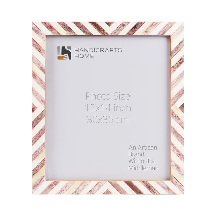 Handmade Poster Frames Chevron Collection, Bone Inlay, Brown, 21 Sizes, for wall display