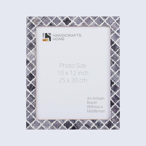 Handmade Poster Frames Moroccan Pattern Bone & Resin Inlay, Grey, 15 Sizes, for wall display