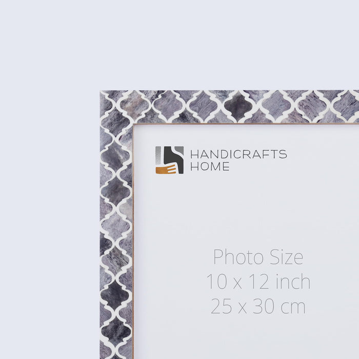 Handmade Poster Frames Moroccan Pattern Bone & Resin Inlay, Grey, 15 Sizes, for wall display