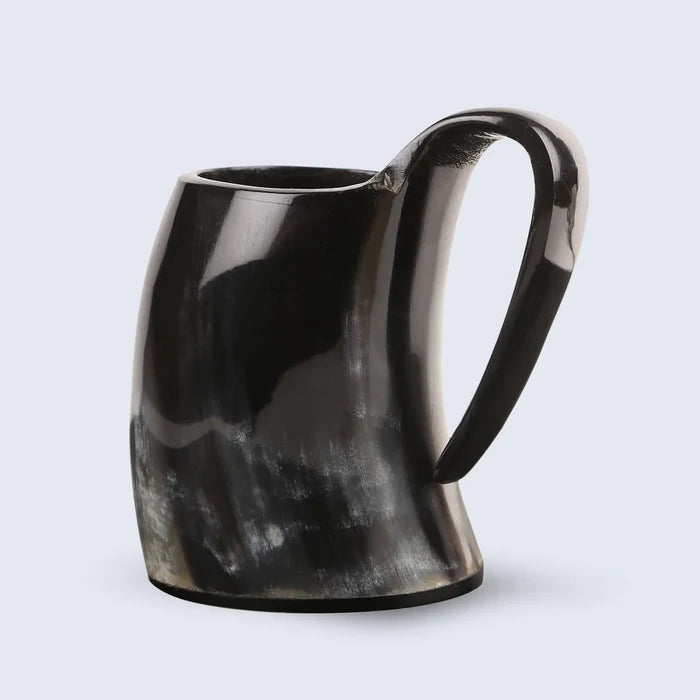 Handmade Real Buffalo Horn Whiskey Mug – Rustic Horn Cocktail Cup, 5 Oz (3 Inch
