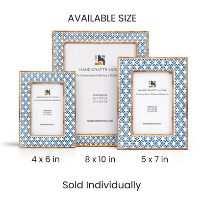 Rhythm Diamond Picture Frame Blue Resin Inlay 4x6 5x7 8x10