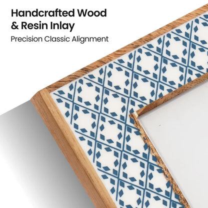 Rhythm Diamond Picture Frame Blue Resin Inlay 4x6 5x7 8x10