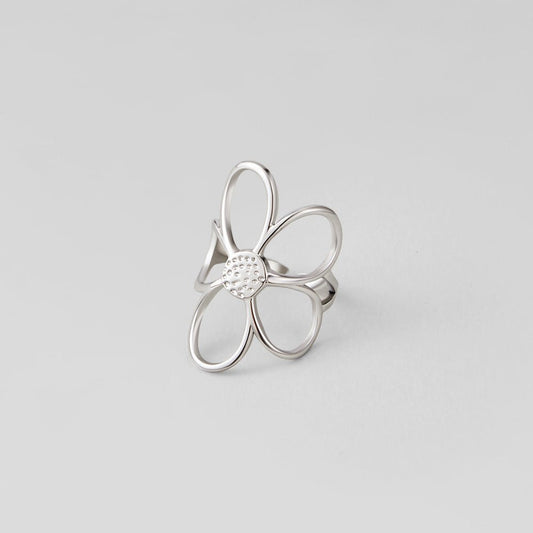 Silver Daisy Flower Ring