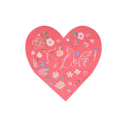 Valentine Heart Die Cut Napkins (Set of 16)