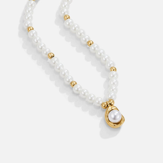 Vintage Golden Pearl Necklace