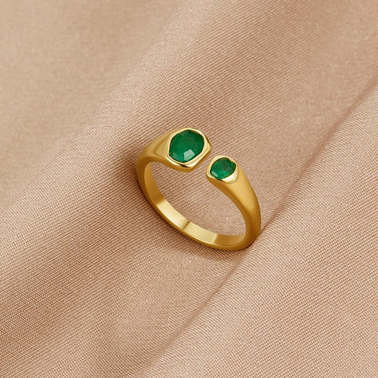 Vintage Green Emerald Wrap Ring