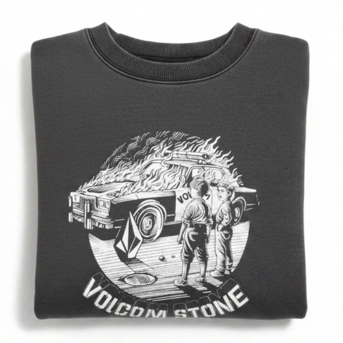 Volcom Lifer Crew - Washed Black