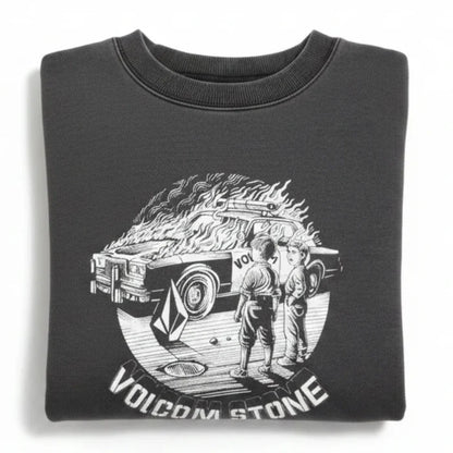 Volcom Lifer Crew - Washed Black