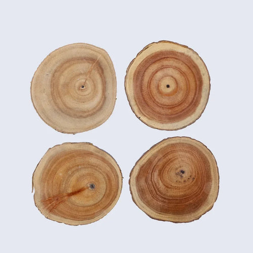 Handmade Wooden coasters set 4 in 4 inches, for protecting surfaces