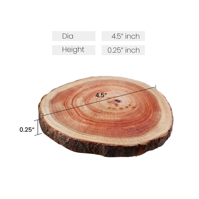 wooden coasters set 4 in 4 inches