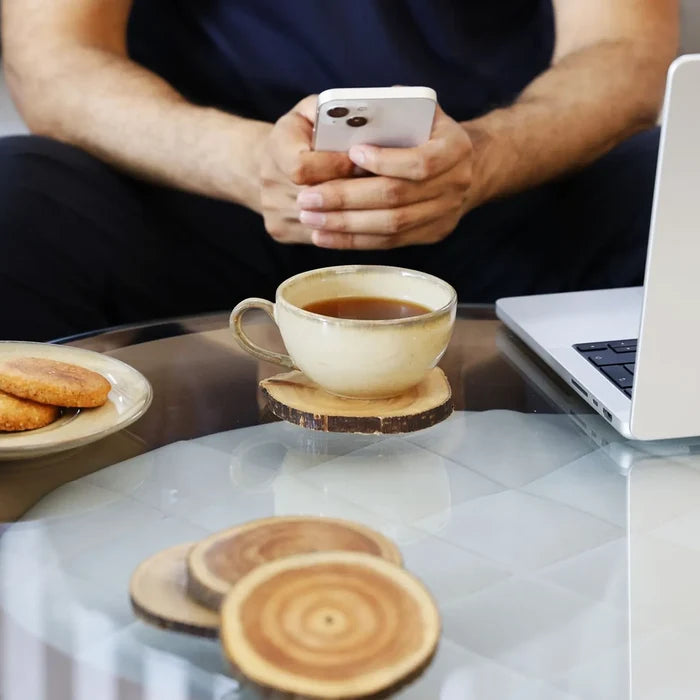 wooden coasters set 4 in 4 inches